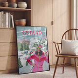 Travel Poster Woman in Gstaad, Switzerland