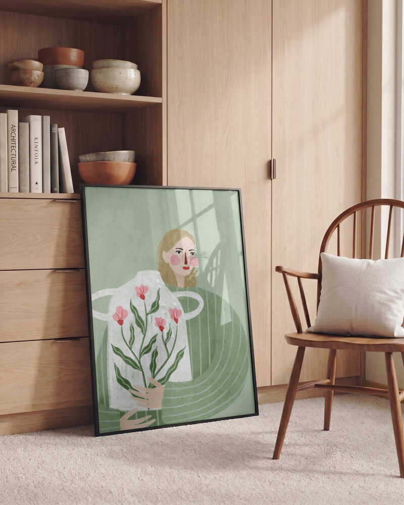 Woman Holding Flowers