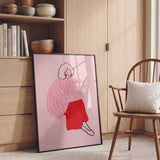 Pensive Pink Woman
