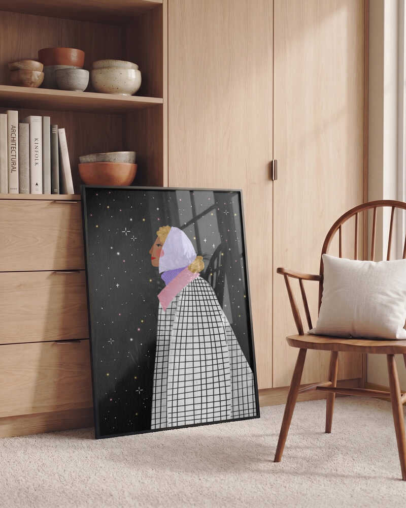 Woman Under Starry Night