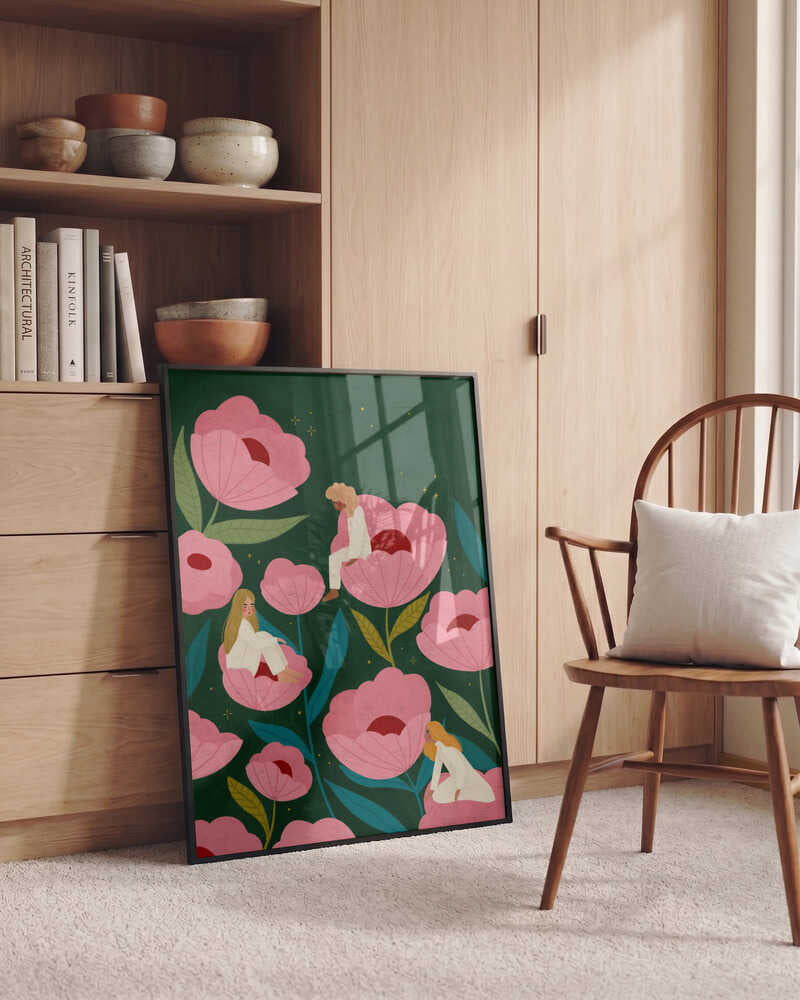 Calm Women in Flowers
