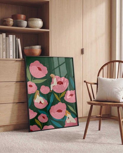 Calm Women in Flowers