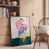 Woman With Pink Flowers
