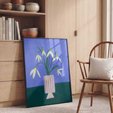 Snowdrops in Striped Vase