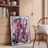 Vibrant Pink Black Abstract