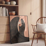 Graceful Woman Flowing Stripes