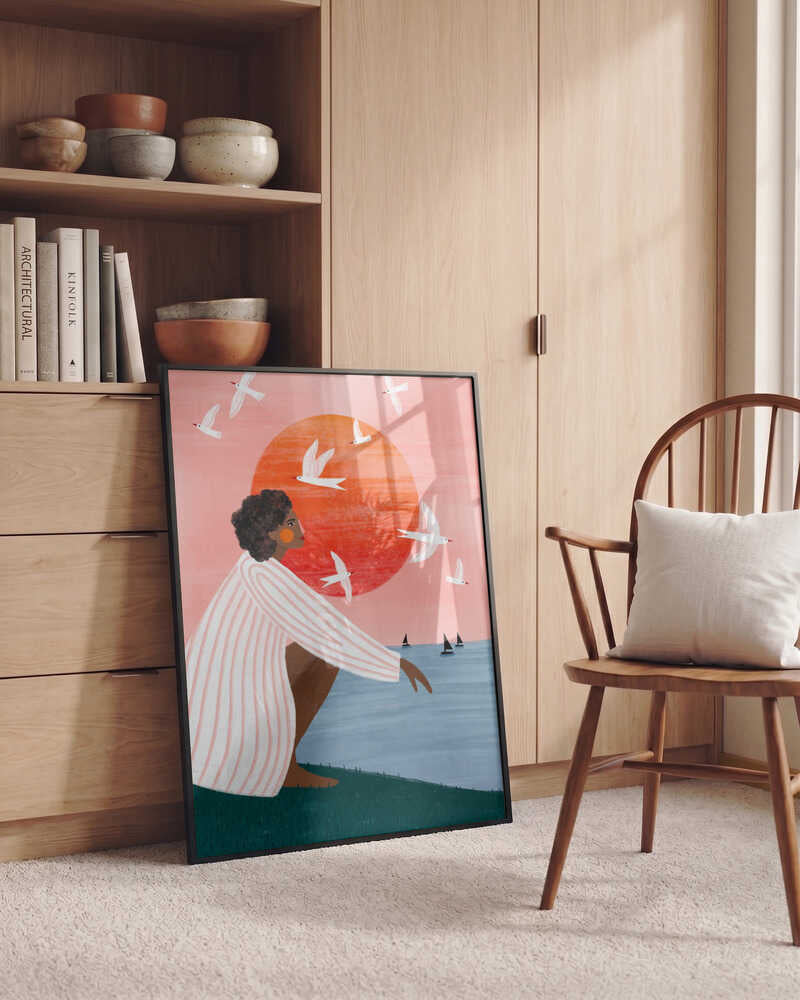 Woman and Ocean Sunset