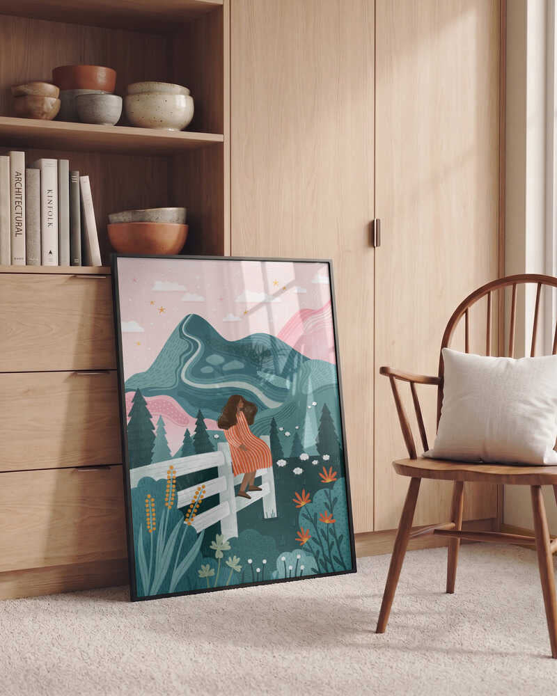 Woman Rural Starry Night