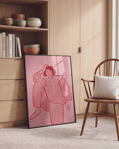 Woman In Pink Stripes