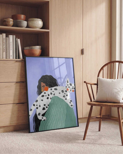 Woman and Spotted Cat