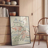 Whimsical Foxes Mountain Landscape