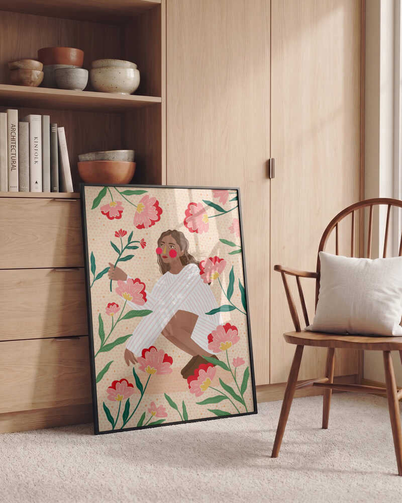 Woman In Floral Garden