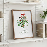 Watercolor Mistletoe Kiss