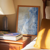 Swirling Blue and Gold Patterns Resembles a Cosmic Landscape