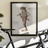Frog In Vintage Golf Attire