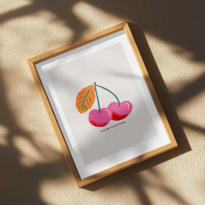 Pink Cherries Illustration