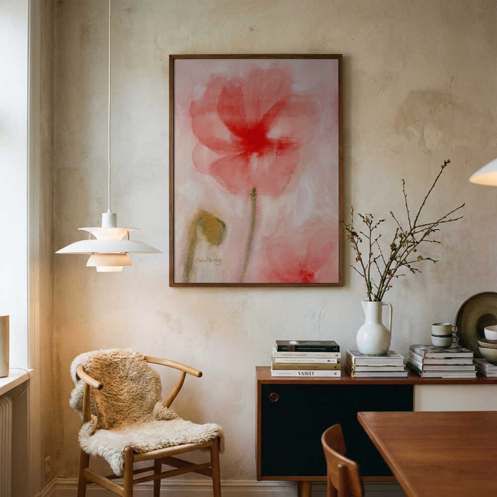 Red Watercolor Poppies