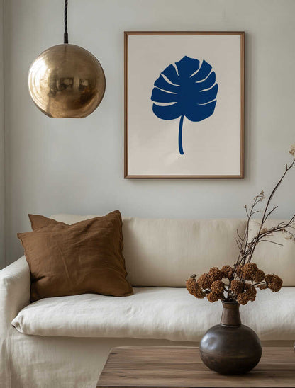 Blue Monstera Leaf