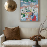 Travel Poster Woman in Cortina, Italy
