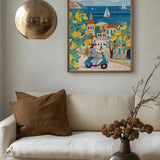 Travel poster woman on the Amalfi coast, Italy