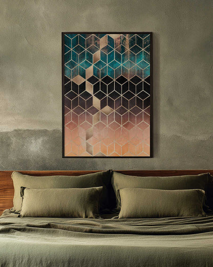 Gold Ombre Geometric Pattern
