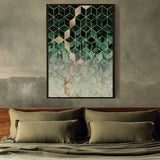 Green Gold Geometric Leaves