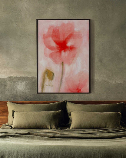 Red Watercolor Poppies