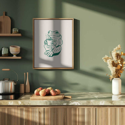 Cozy Frog With Coffee