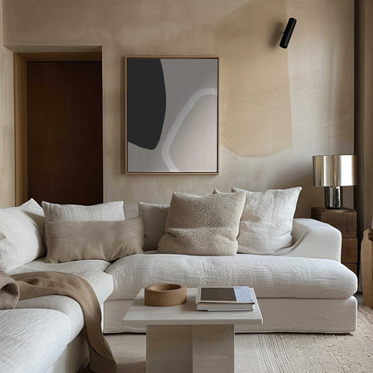 Bold Black Shapes and a White Line