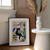 Whimsical Cat Reading News