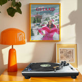 Travel Poster Woman in Gstaad, Switzerland