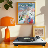 Travel Poster Woman in Cortina, Italy