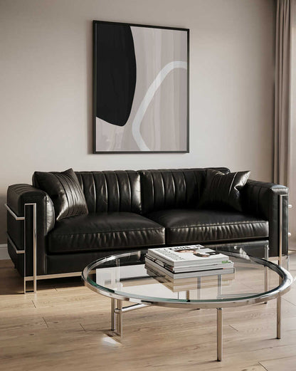 Bold Black Shapes and a White Line