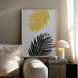 Golden Black Palm Leaves