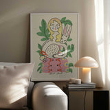 Whimsical Woman and Rabbit