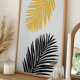 Golden Black Palm Leaves