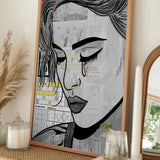 Melancholy Newspaper Woman