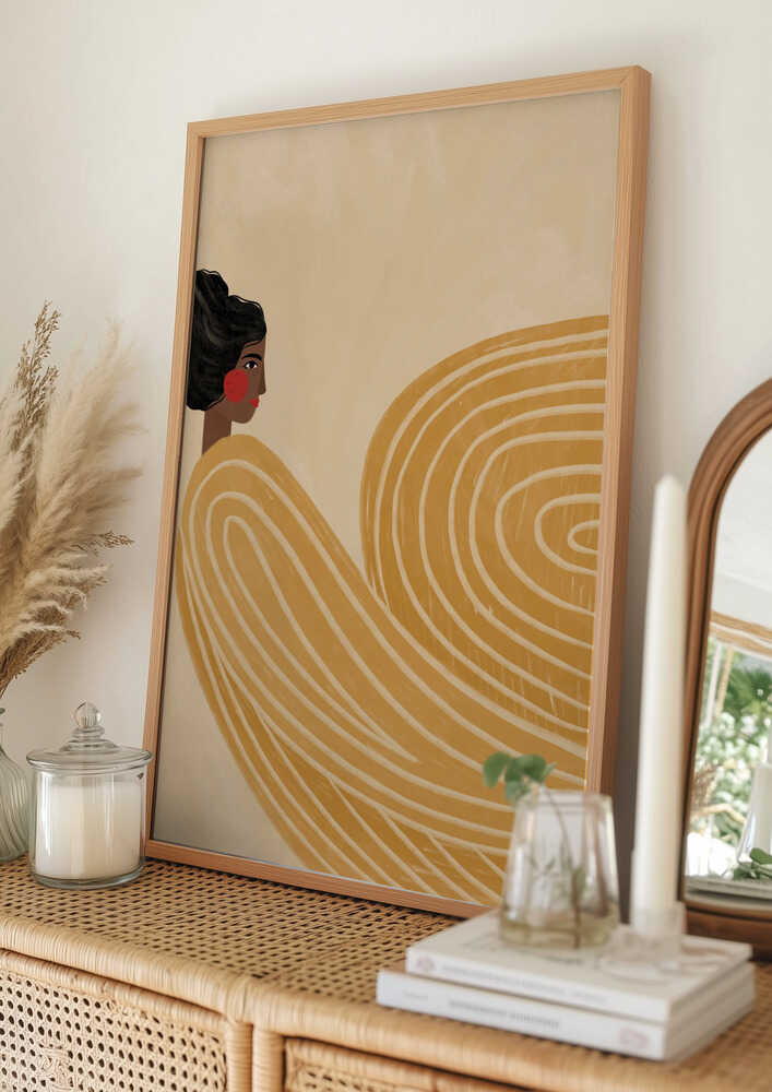 Woman Golden Waves