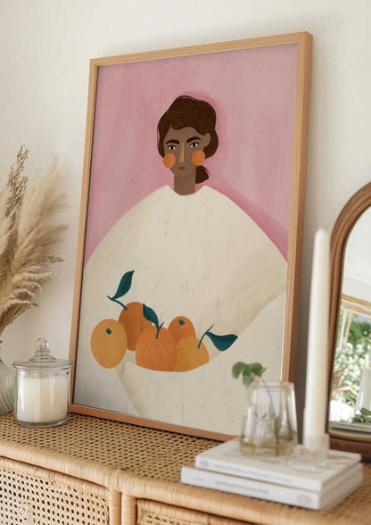 Woman Holding Oranges