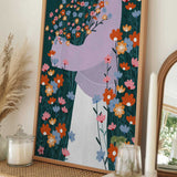 Happy Woman Holding Flowers