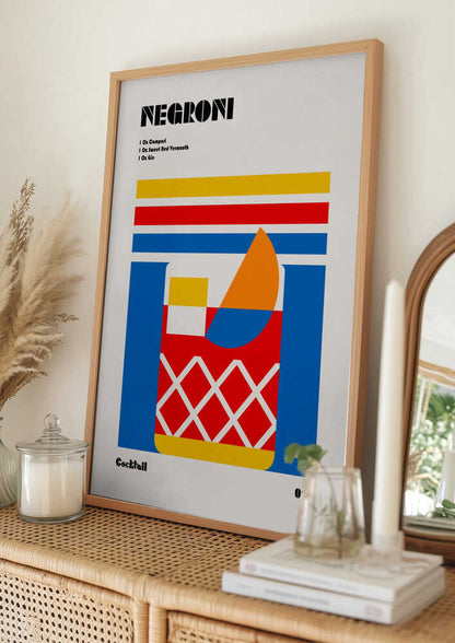 Colorful Negroni Cocktail