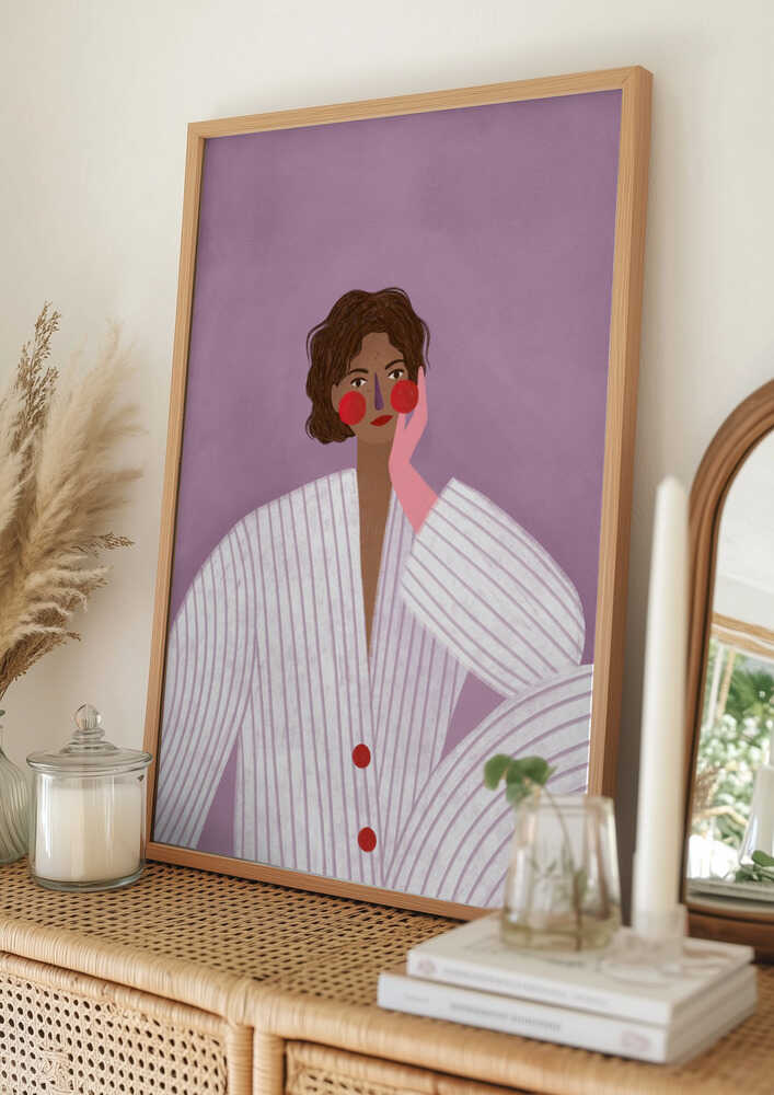 Dreamy Woman in Pajamas