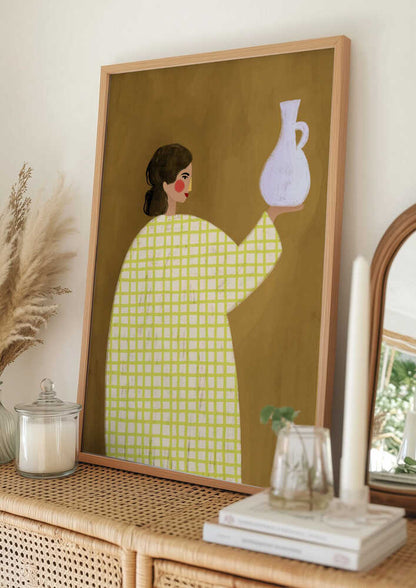 Woman Holding Pottery