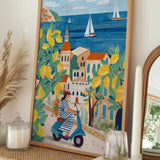 Travel poster woman on the Amalfi coast, Italy