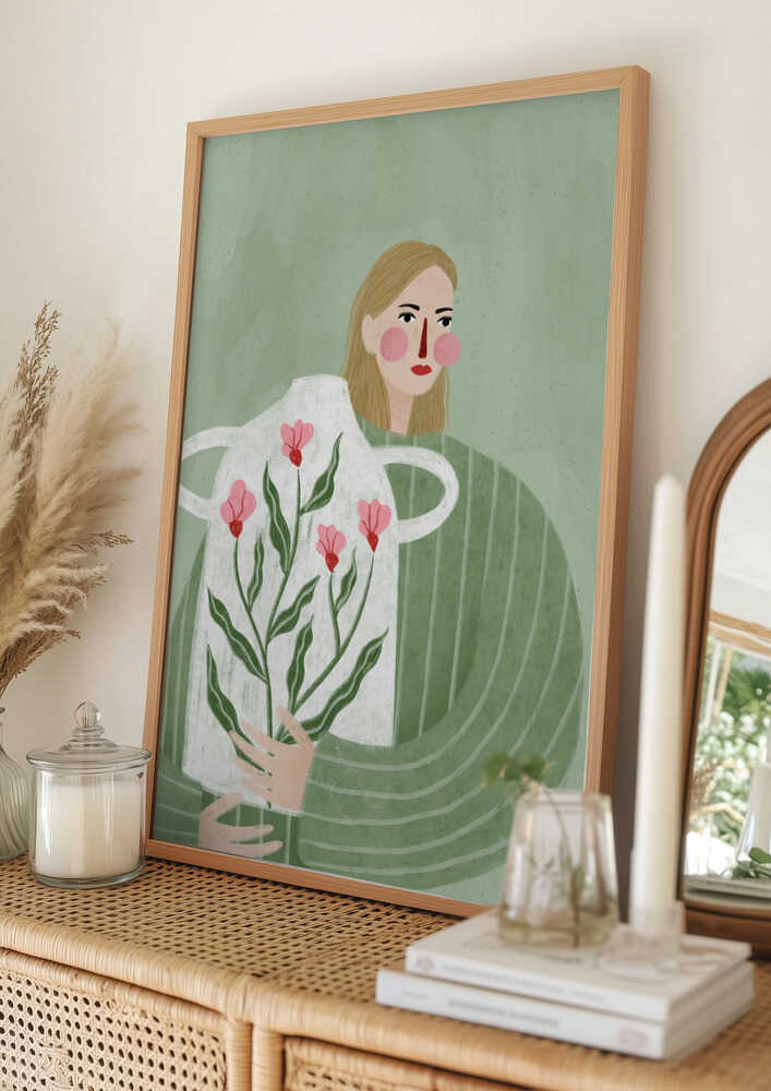 Woman Holding Flowers