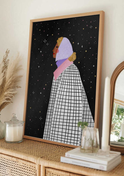 Woman Under Starry Night