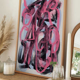 Vibrant Pink Black Abstract