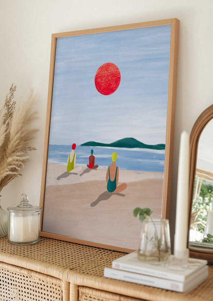 Red Sun Beach Serenity