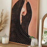 Graceful Woman Flowing Stripes