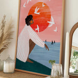 Woman and Ocean Sunset